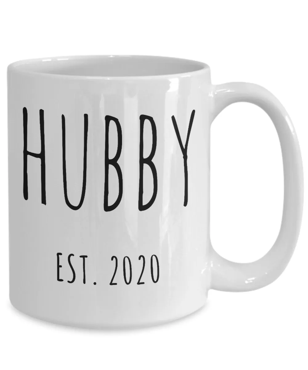 Hubby Est 2020 Mug Wedding Gift Funny Husband Mugs Newlywed Gift for Fiance