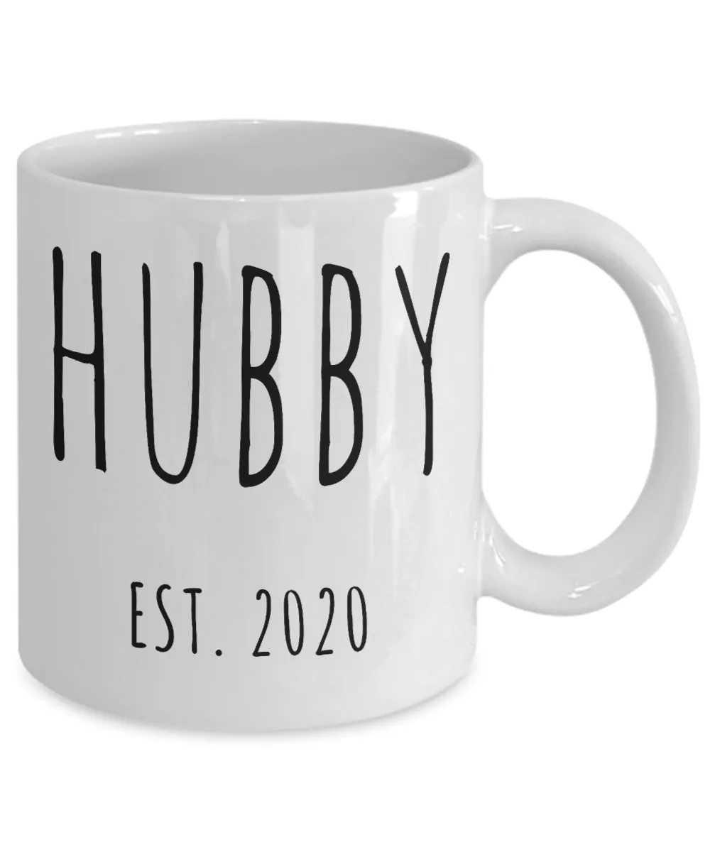 Hubby Est 2020 Mug Wedding Gift Funny Husband Mugs Newlywed Gift for Fiance