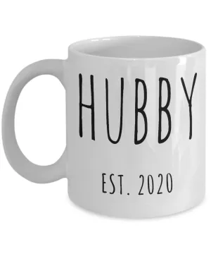 Hubby Est 2020 Mug Wedding Gift Funny Husband Mugs Newlywed Gift for Fiance