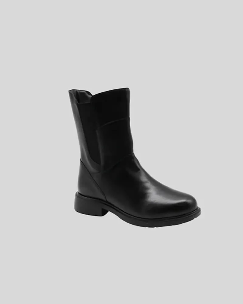 Human Shoes Summer Leather Ankle Boots Black