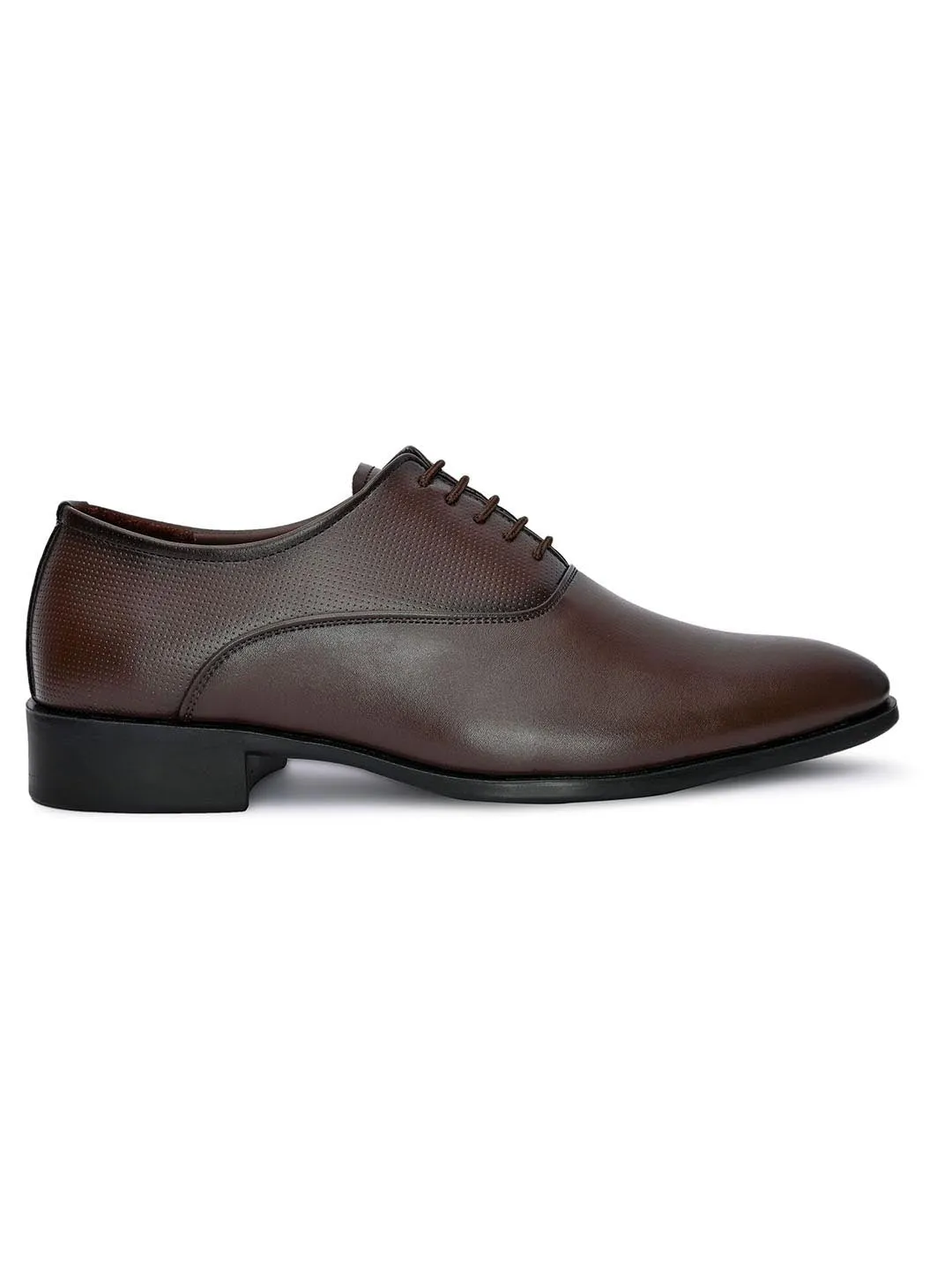 Hydes N Hues Men Brown Solid Formal Oxfords