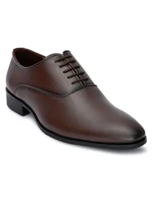 Hydes N Hues Men Brown Solid Formal Oxfords