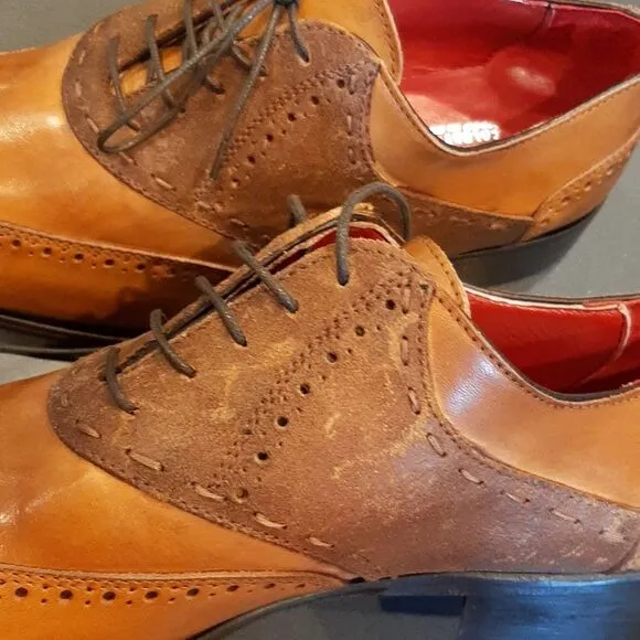 i Maschi Calzature Vitello Cuoio Brown Leather Oxfords