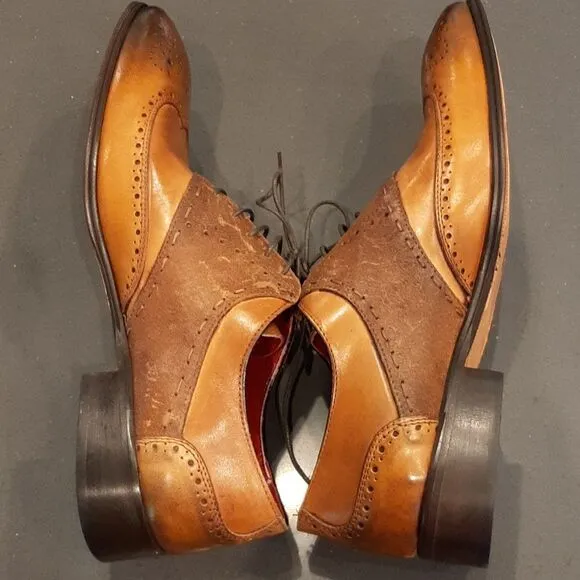 i Maschi Calzature Vitello Cuoio Brown Leather Oxfords