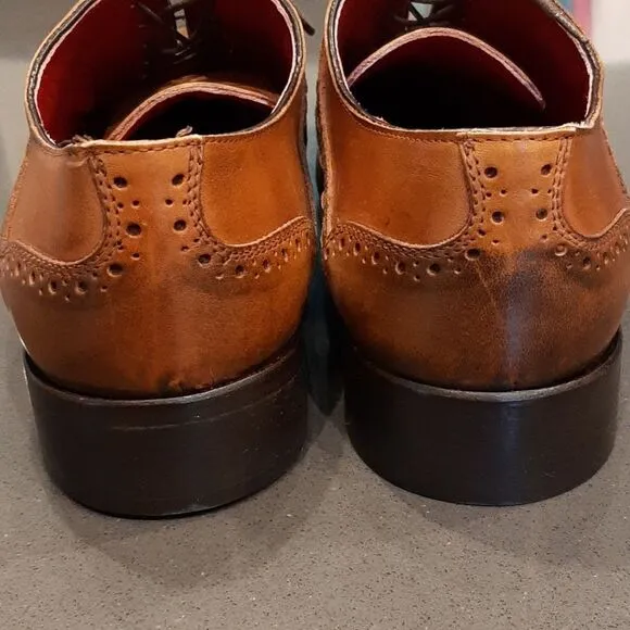 i Maschi Calzature Vitello Cuoio Brown Leather Oxfords