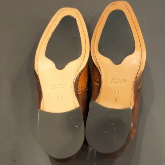 i Maschi Calzature Vitello Cuoio Brown Leather Oxfords