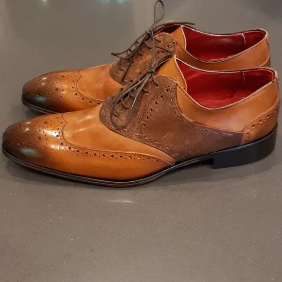 i Maschi Calzature Vitello Cuoio Brown Leather Oxfords