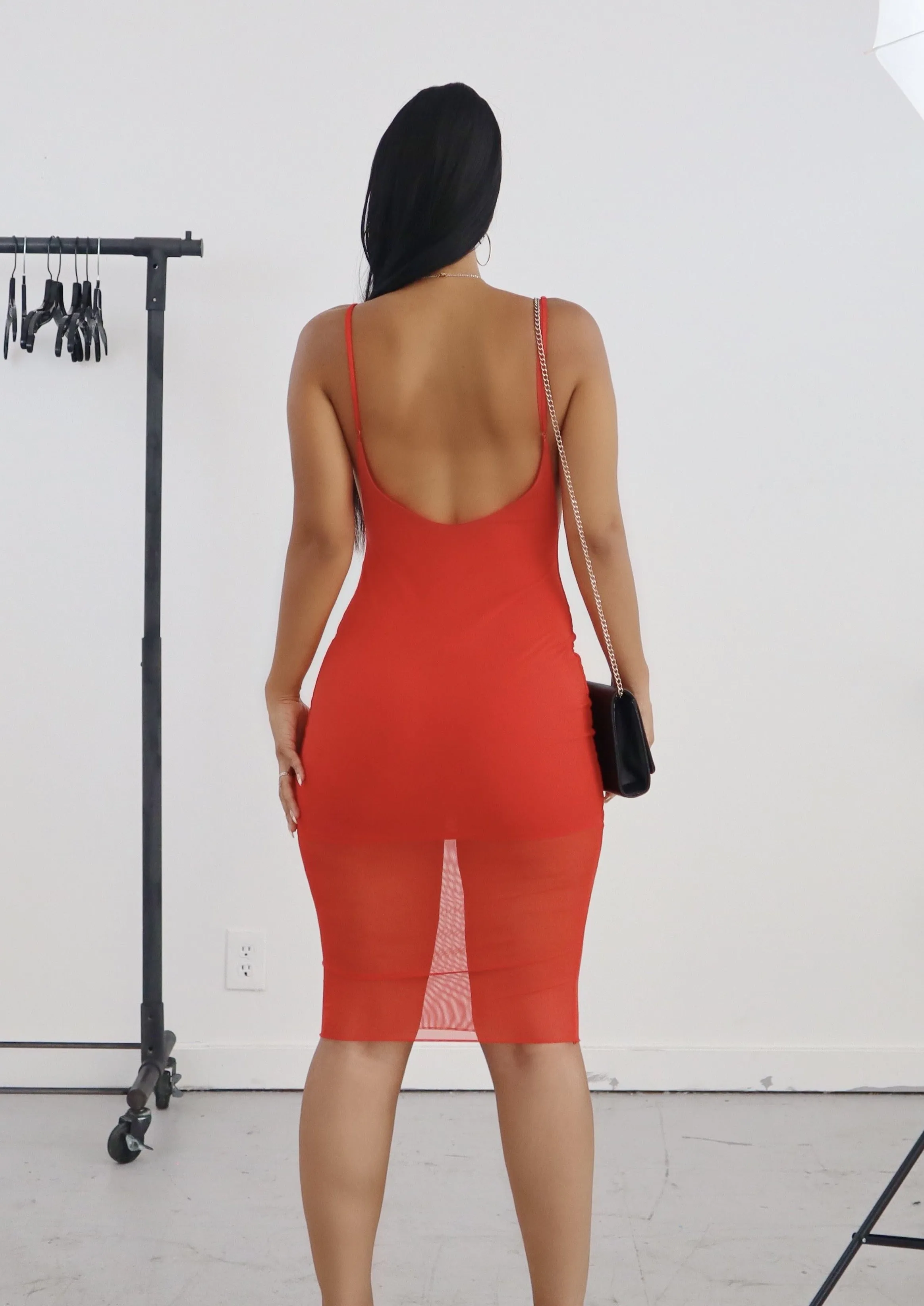 It Girl Mesh Midi Dress
