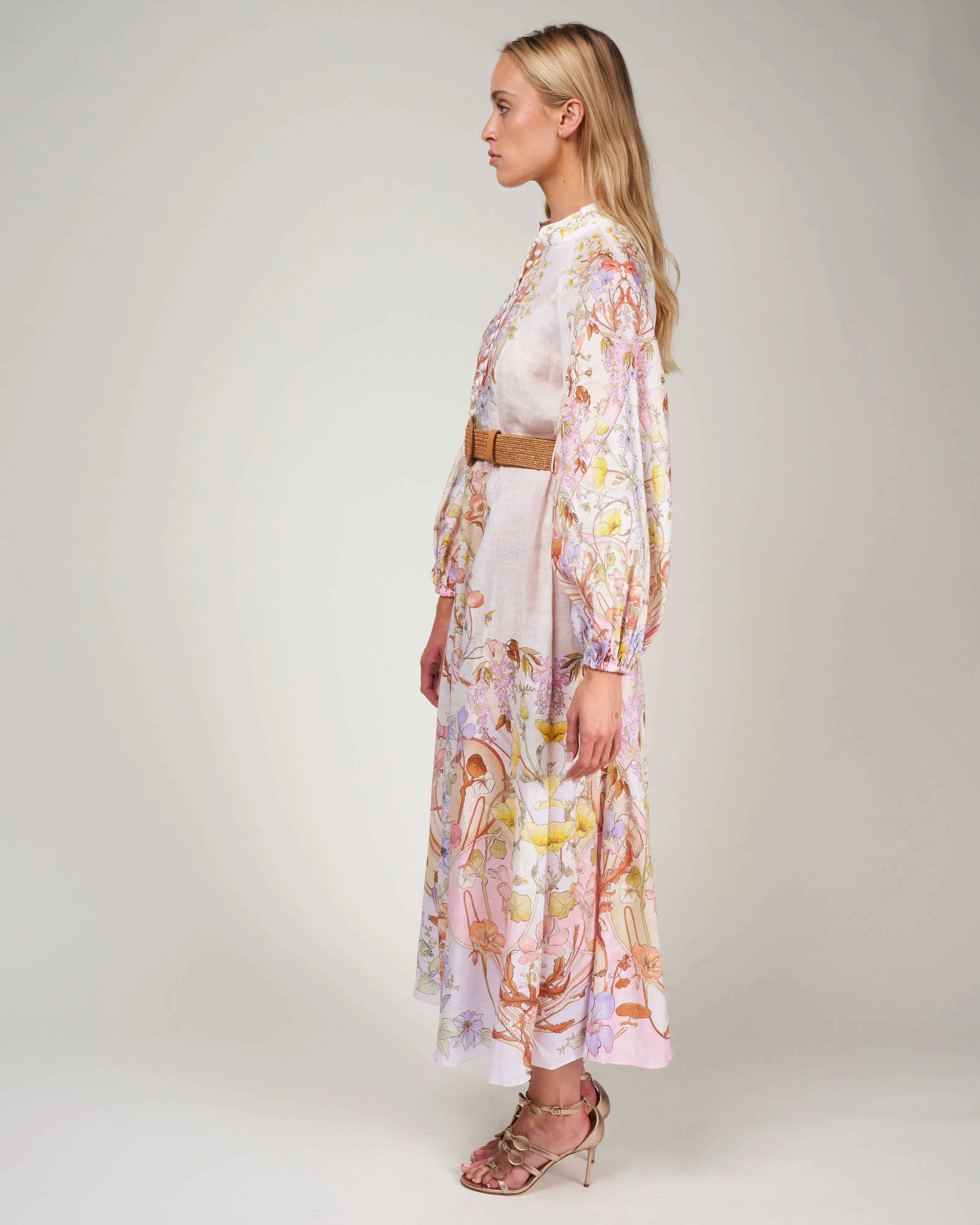 jeannie billow long dress - floral swirl