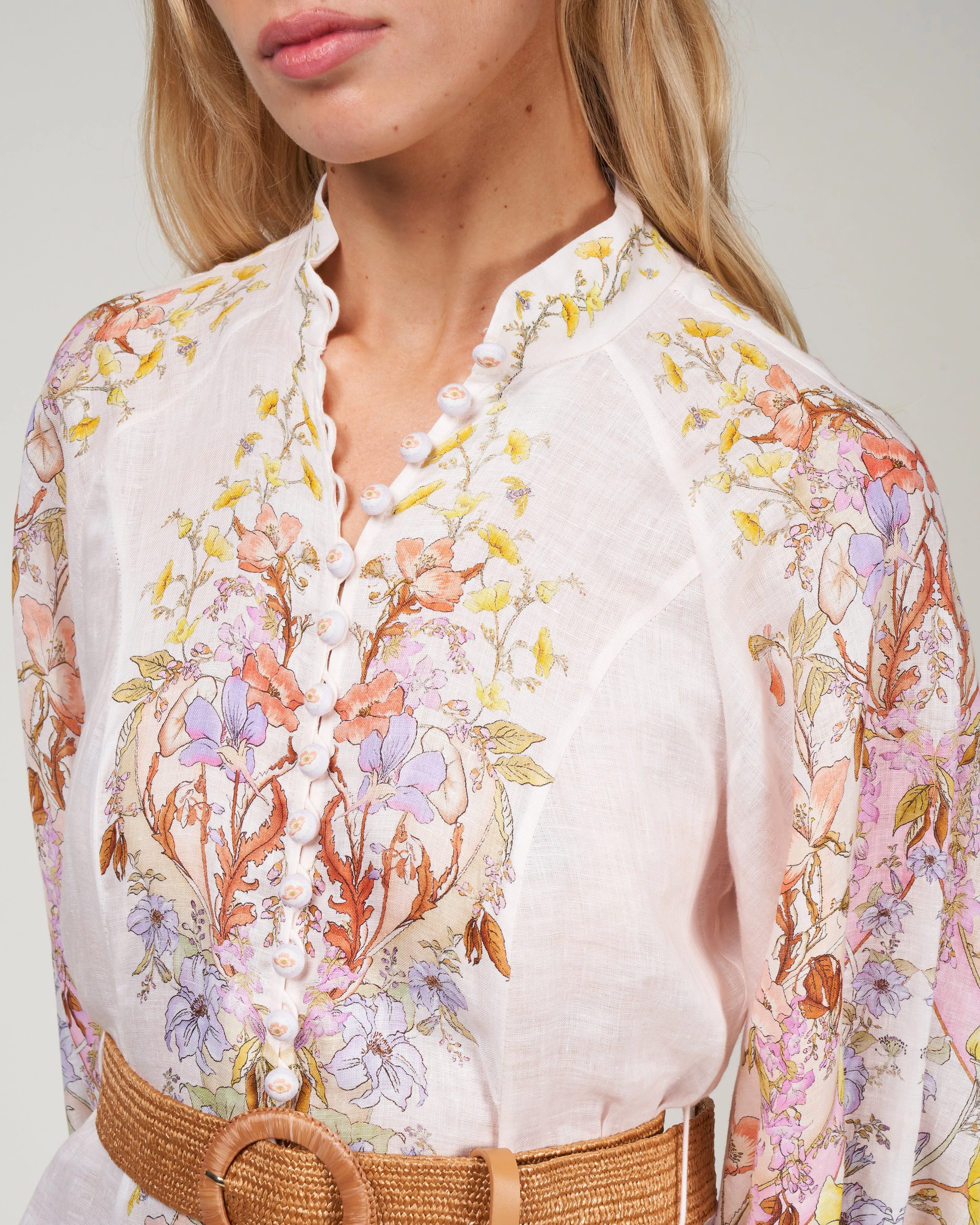 jeannie billow long dress - floral swirl