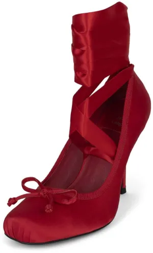 JEFFREY CAMPBELL NYMPHA WOMEN HEELS Red Satin