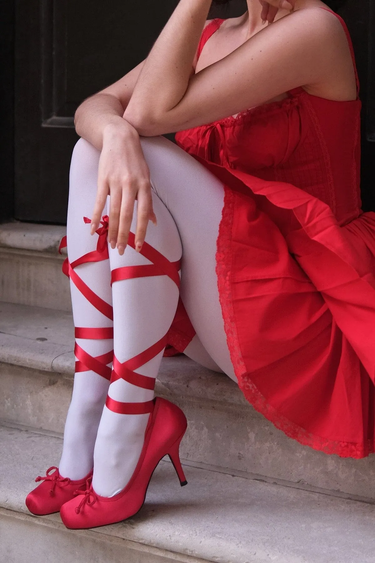 JEFFREY CAMPBELL NYMPHA WOMEN HEELS Red Satin