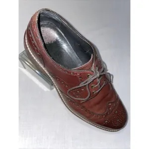 Johnston &amp; Murphy 1850 Dress Oxfords Mens Size 9 M Brown Leather Wingtips Brogue