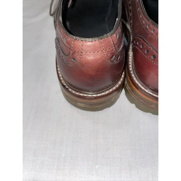 Johnston &amp; Murphy 1850 Dress Oxfords Mens Size 9 M Brown Leather Wingtips Brogue