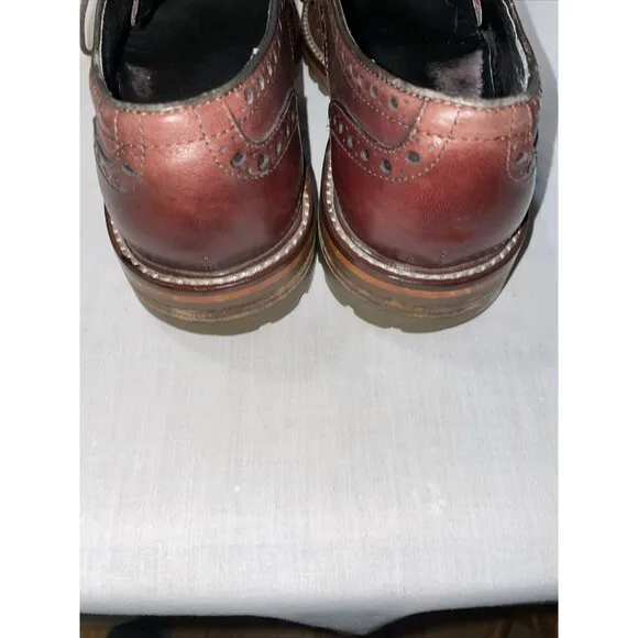 Johnston &amp; Murphy 1850 Dress Oxfords Mens Size 9 M Brown Leather Wingtips Brogue