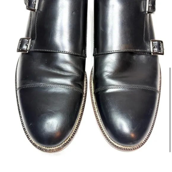 Johnston &amp; Murphy Black Monk Strap Oxfords | 10.5