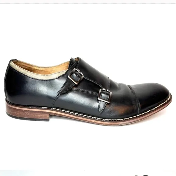 Johnston &amp; Murphy Black Monk Strap Oxfords | 10.5
