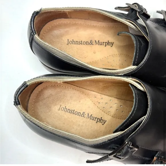 Johnston &amp; Murphy Black Monk Strap Oxfords | 10.5