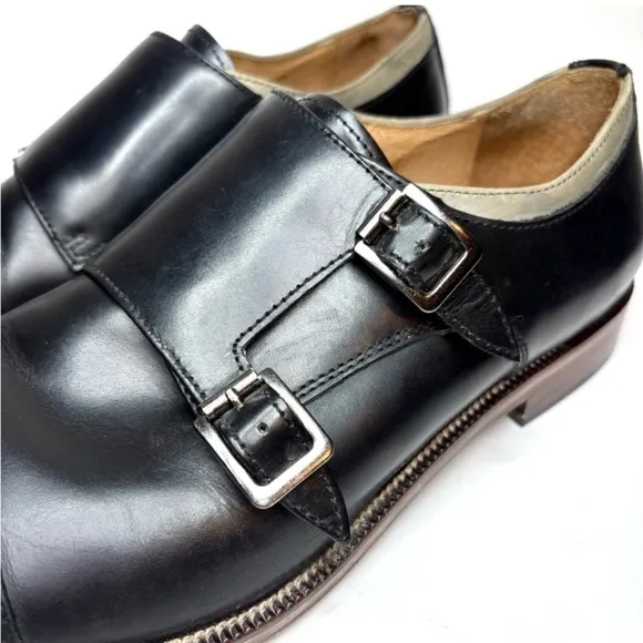 Johnston &amp; Murphy Black Monk Strap Oxfords | 10.5