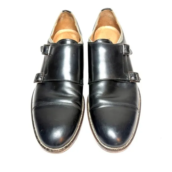 Johnston &amp; Murphy Black Monk Strap Oxfords | 10.5