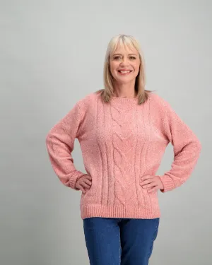 Ladies Chenille Jumper - Dusty Pink