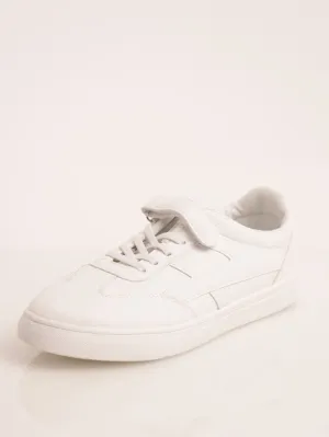 Ladies Velcro Detail Street Sneaker - White