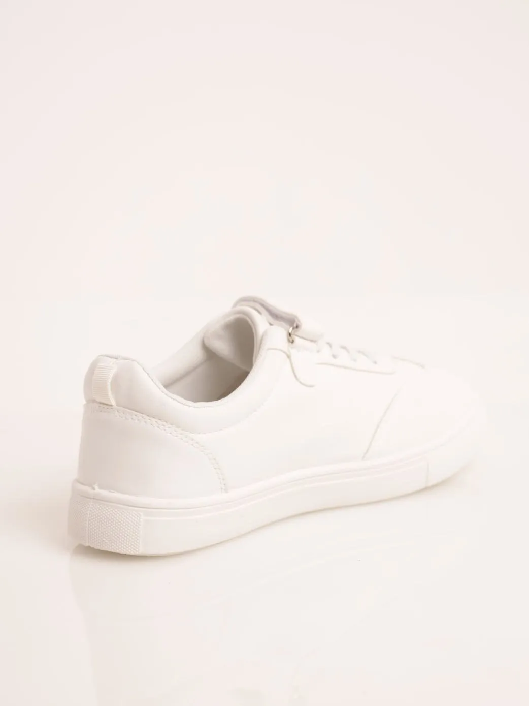 Ladies Velcro Detail Street Sneaker - White