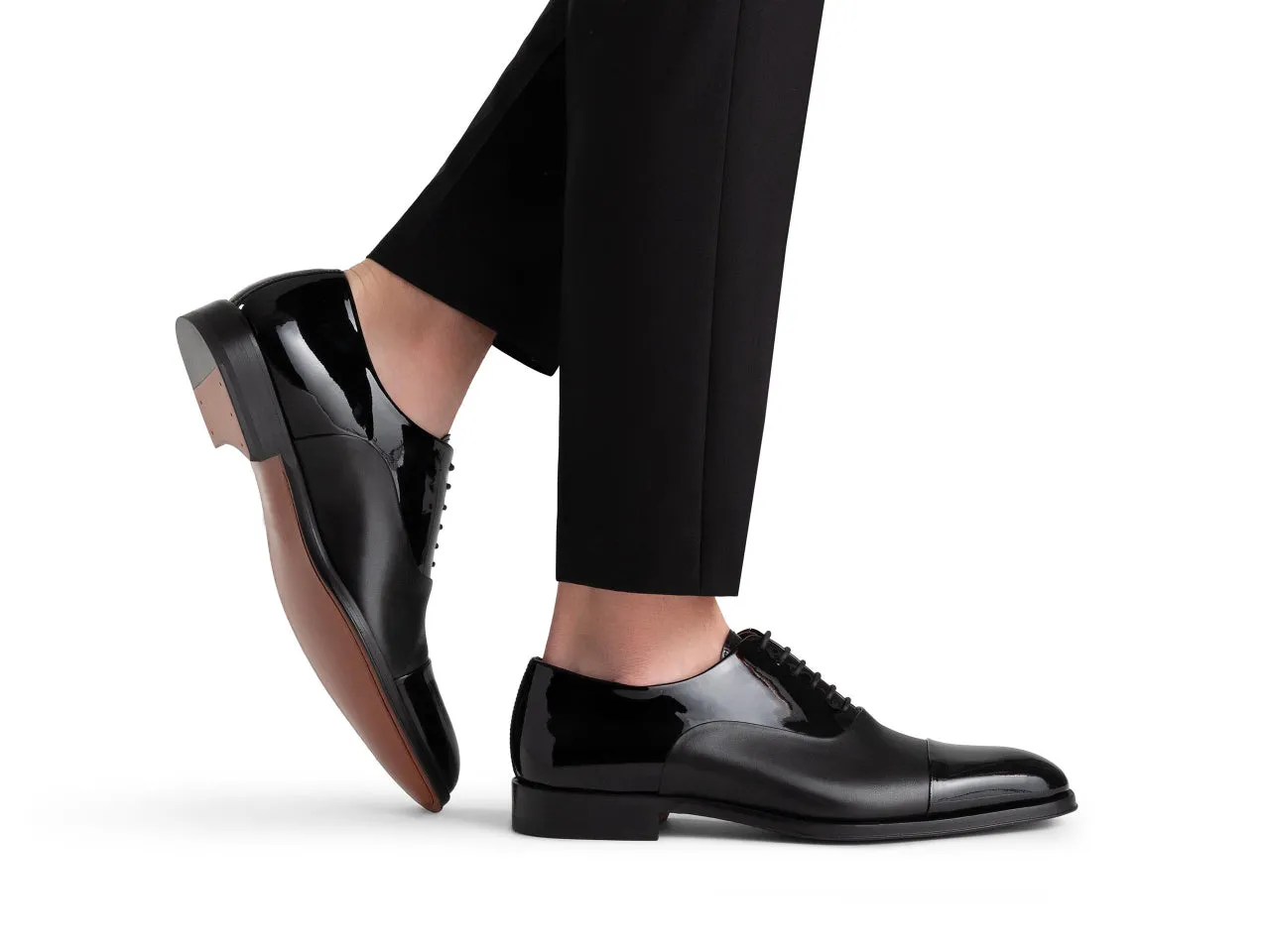 Lager Black Patent Oxford Shoes