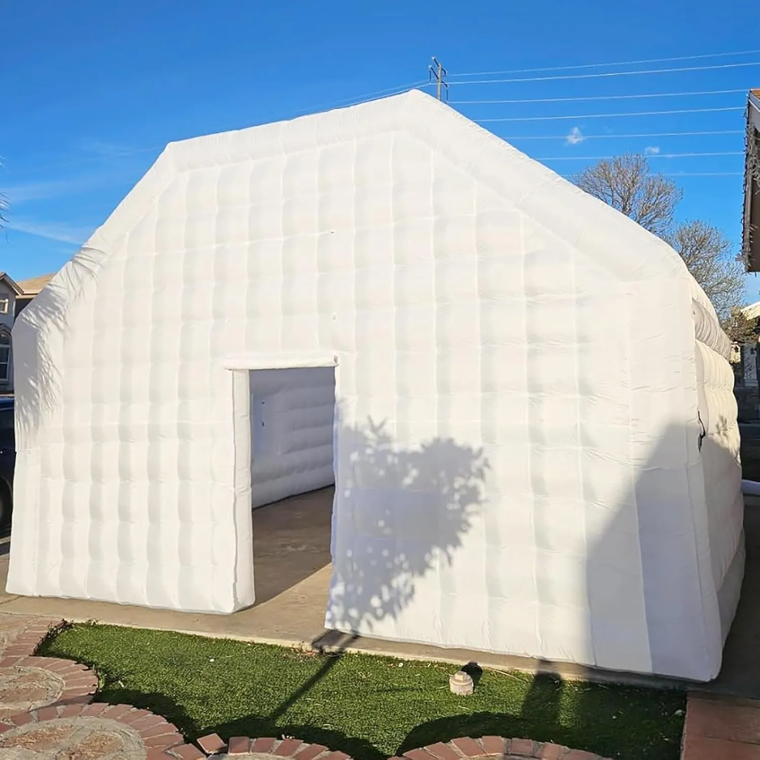Large Black Inflatable Night Club Disco House Event House with Logo for Birthday School Events Backyard Party