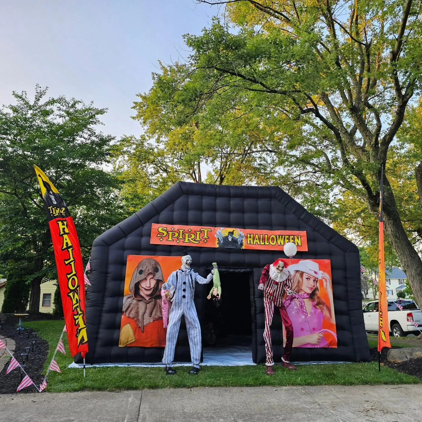Large Black Inflatable Night Club Disco House Event House with Logo for Birthday School Events Backyard Party