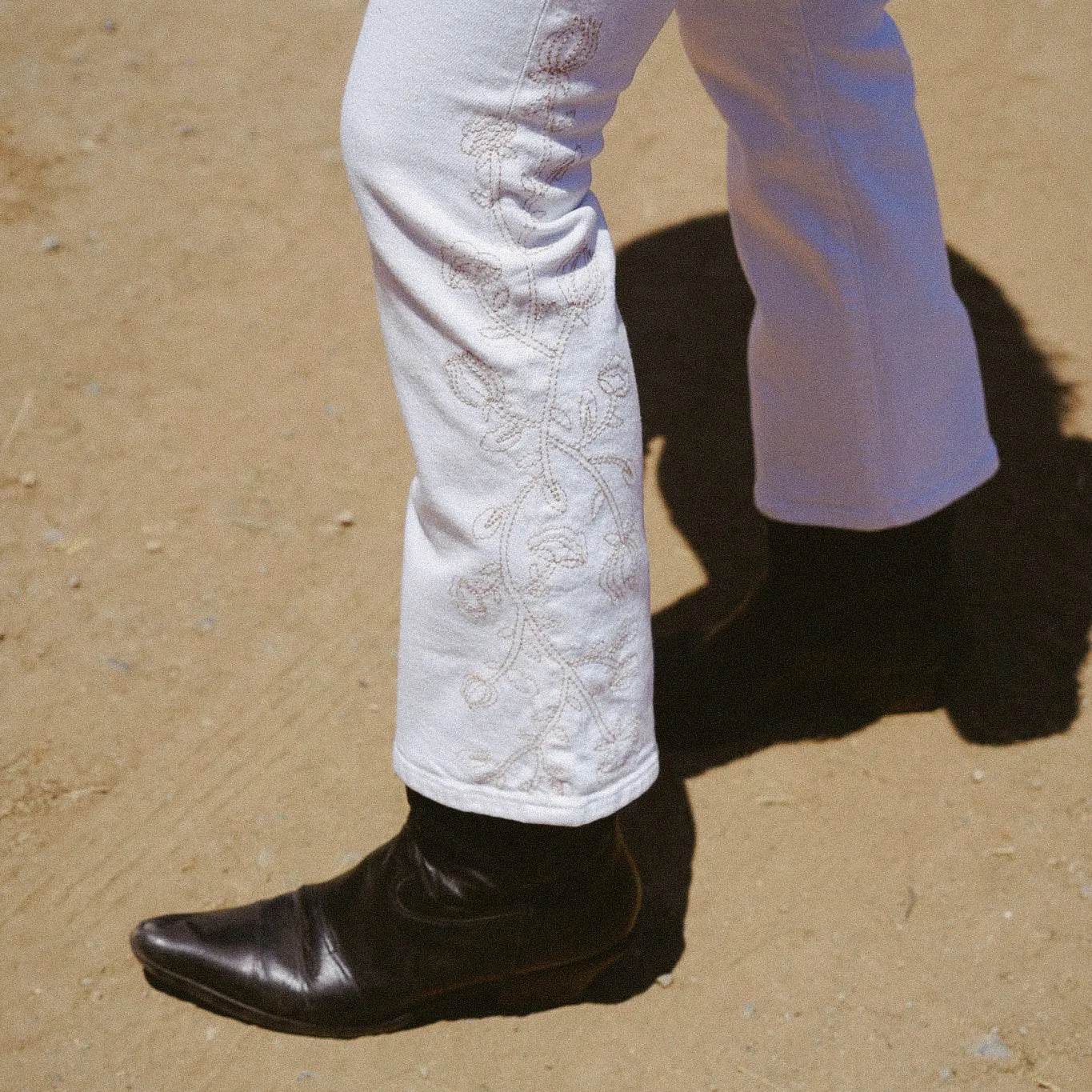 Lark Ankle Bootcut || Eggshell Embroidery