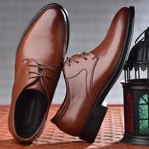 LuxeStride Herren Oxfords aus schwarzem Leder