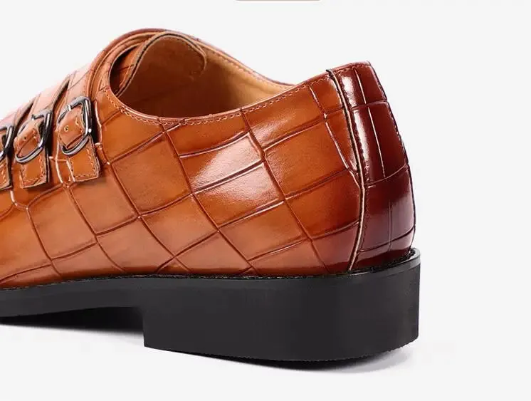 Men's Casual Business Leather Shoes Mens Buckle Square Toe Dress Office Flats Men Fashion Wedding Party Oxfords EU Size 37-48