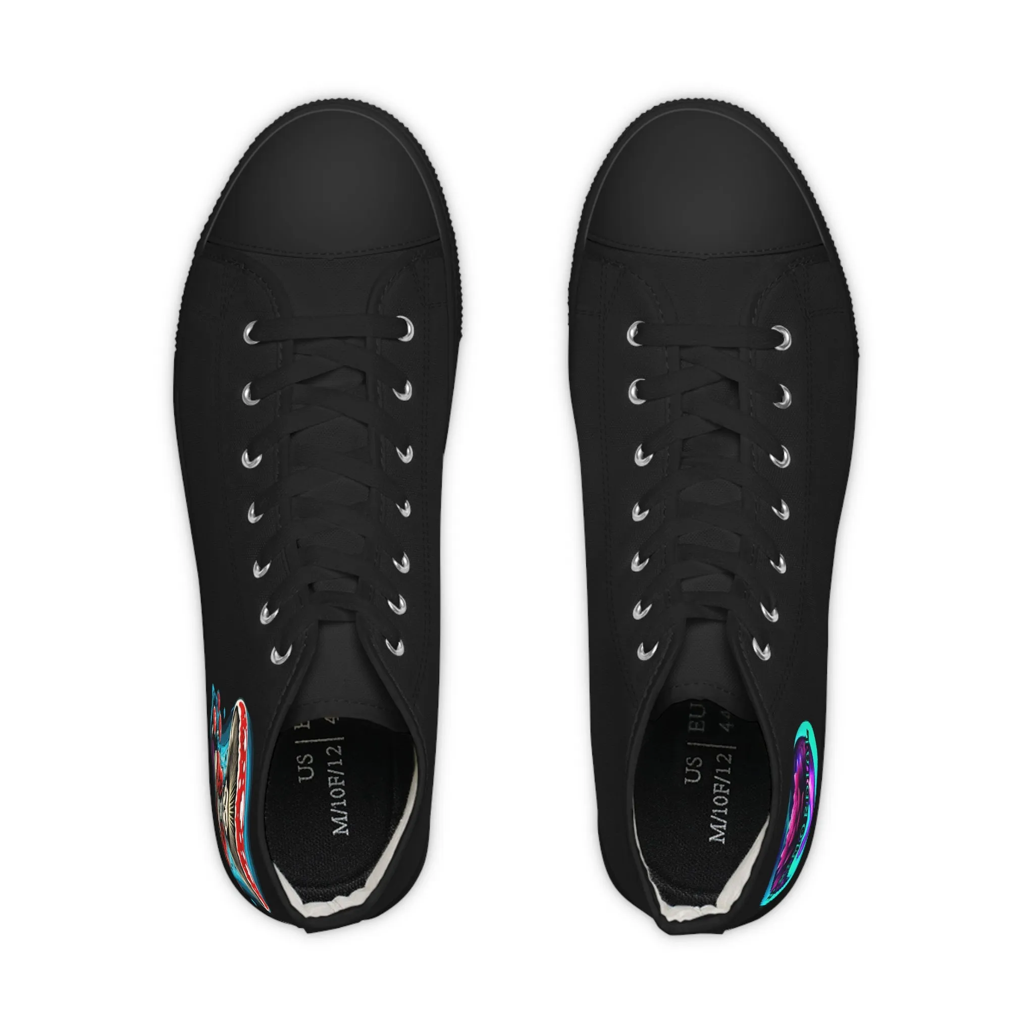 Men's High Top Sneakers with Colorful Cosmic Design - Trendy Comfortable Footwear for Everyday Style