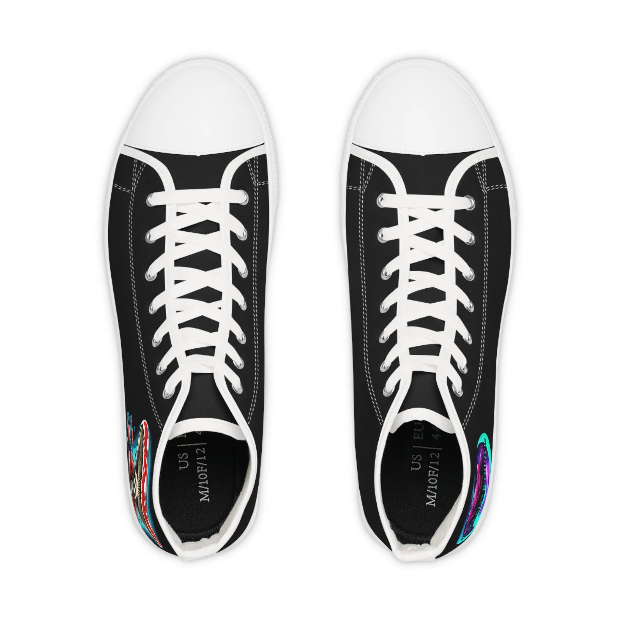 Men's High Top Sneakers with Colorful Cosmic Design - Trendy Comfortable Footwear for Everyday Style