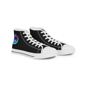 Men's High Top Sneakers with Colorful Cosmic Design - Trendy Comfortable Footwear for Everyday Style