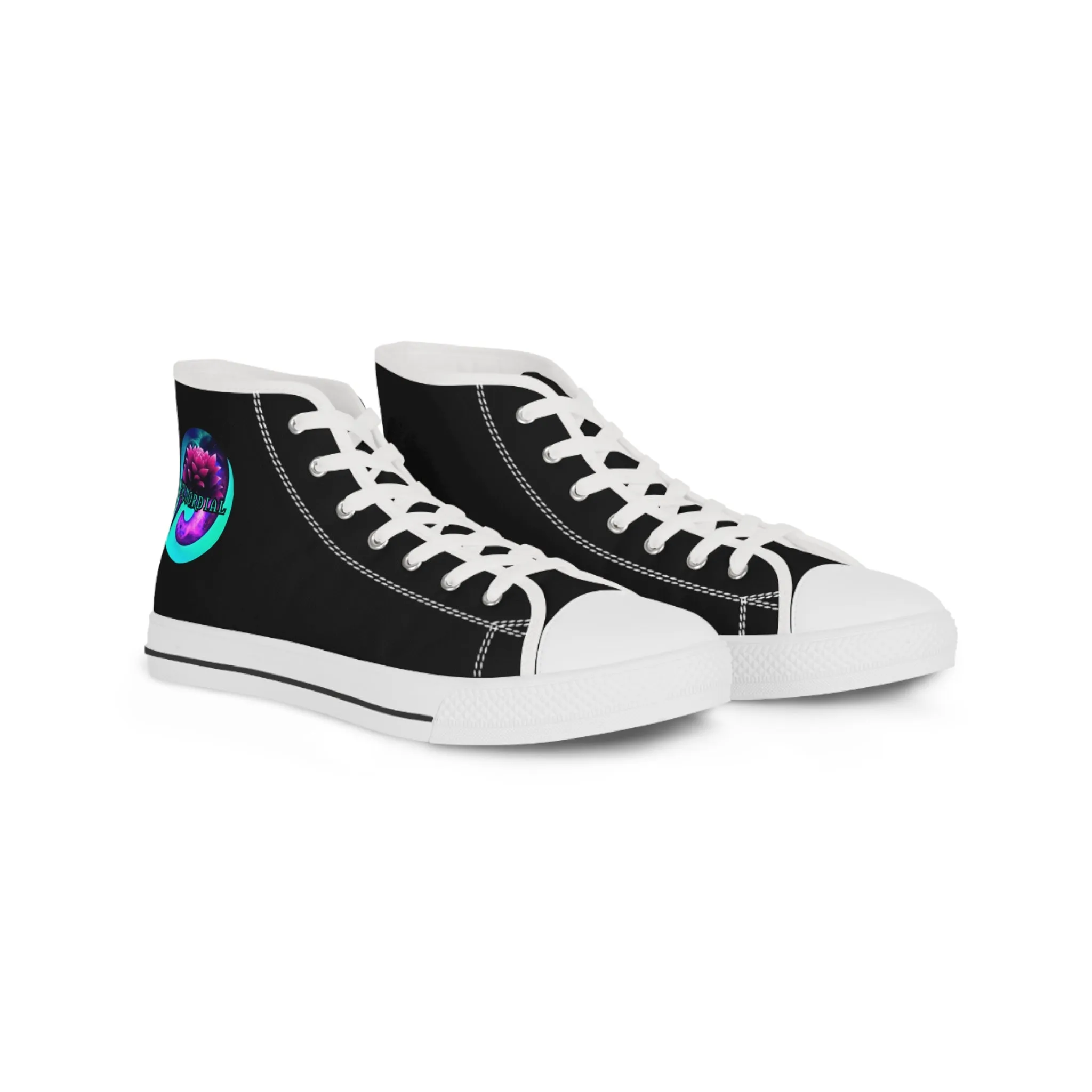 Men's High Top Sneakers with Colorful Cosmic Design - Trendy Comfortable Footwear for Everyday Style