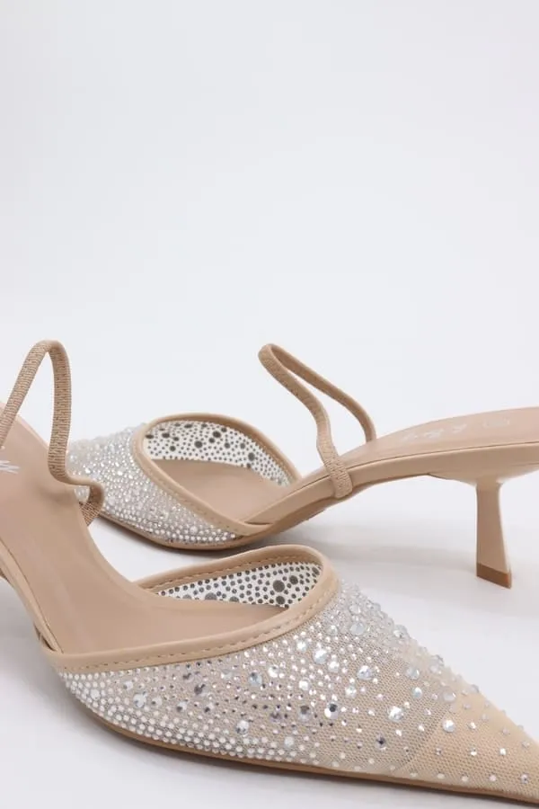 Mesh Sling Back Heels