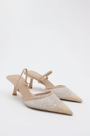 Mesh Sling Back Heels
