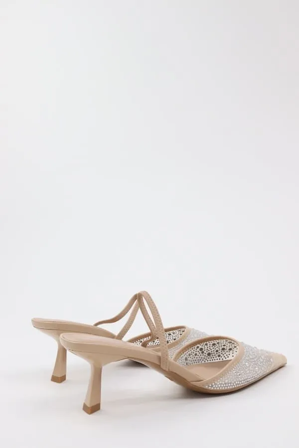 Mesh Sling Back Heels
