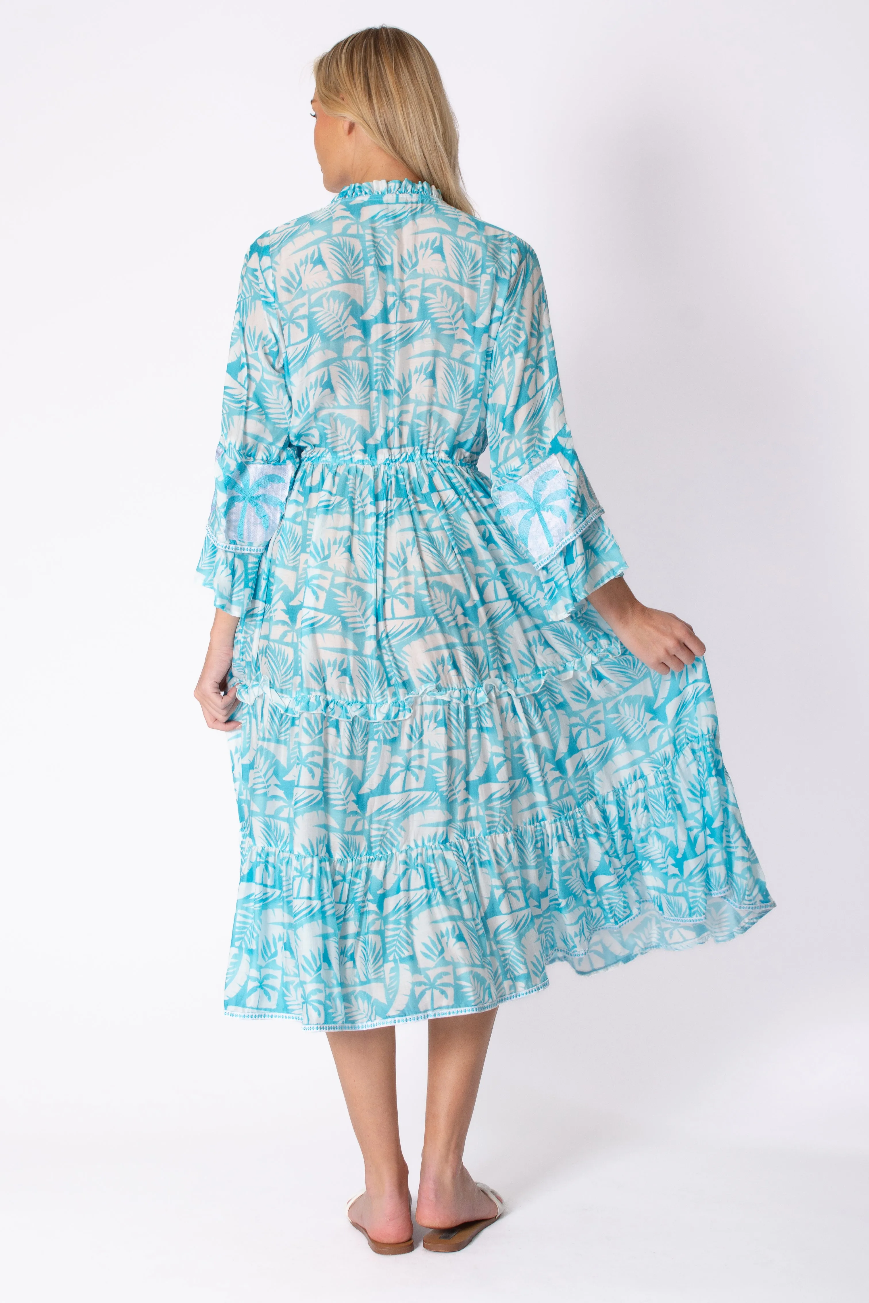 MINA DRESS - PALMERAIE BLUE