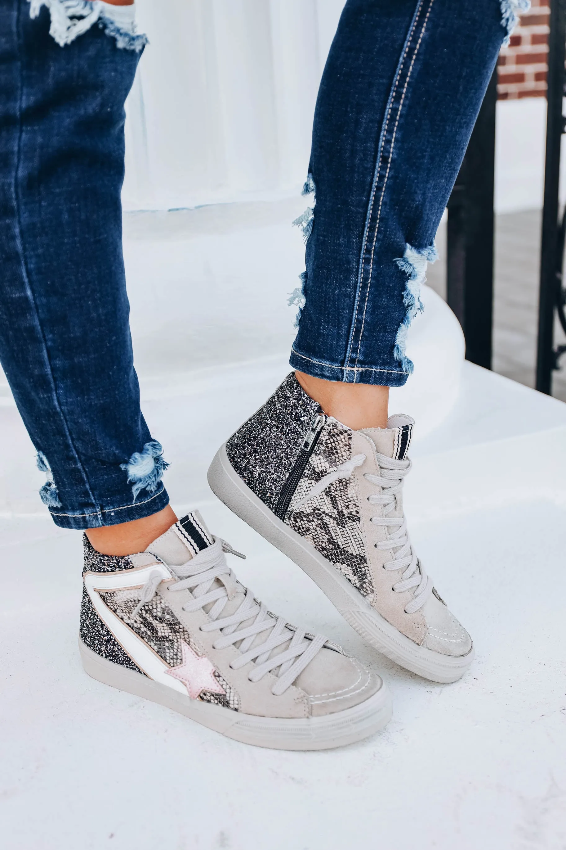 *MODEL* Passion High Top Sneaker by Shu Shop - Black - SIZE 8 - FINAL SALE