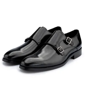 Monkton Black Double Monk Shoes