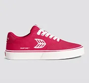 NAIOCA PRO Pantone Viva Magenta Suede and Canvas Off-White Logo Sneaker Women