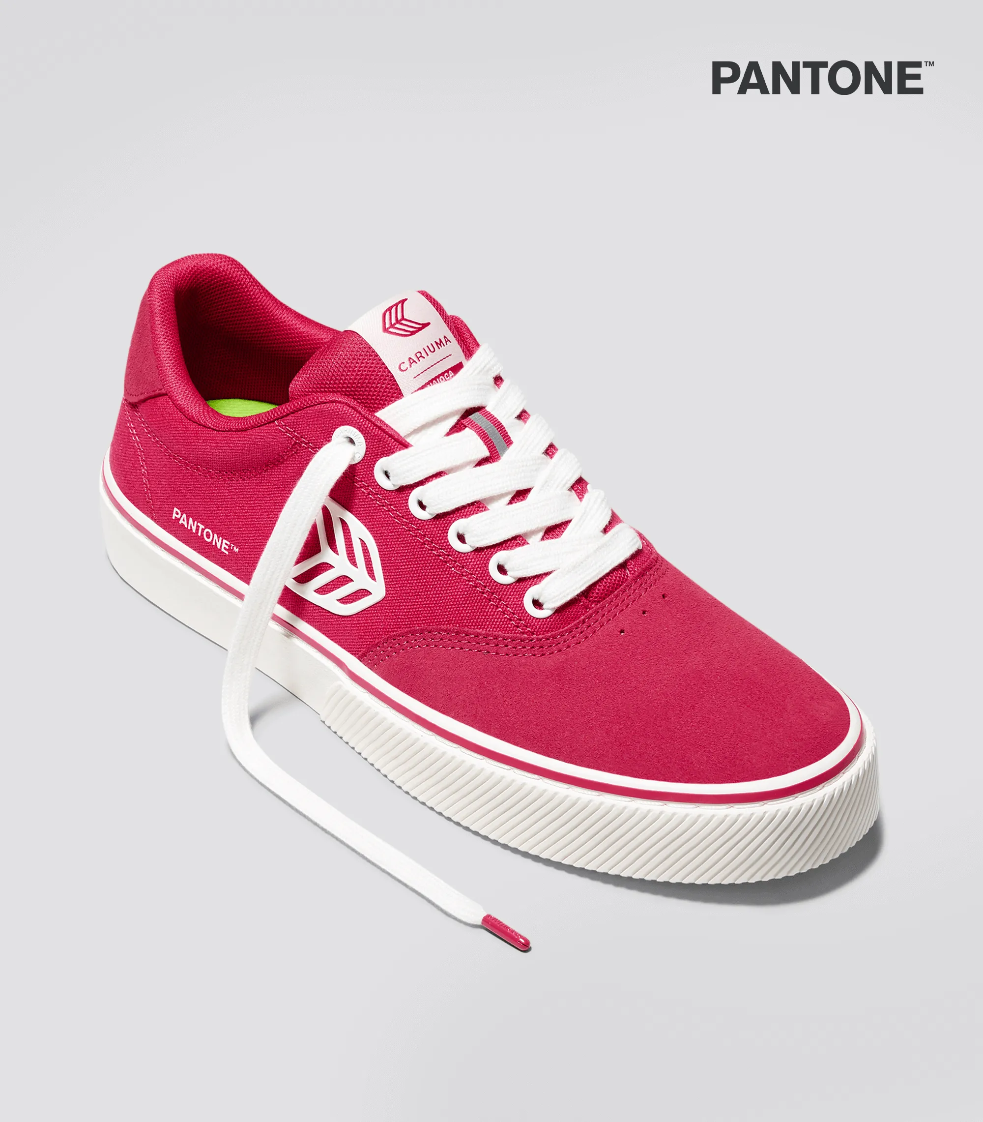 NAIOCA PRO Pantone Viva Magenta Suede and Canvas Off-White Logo Sneaker Women