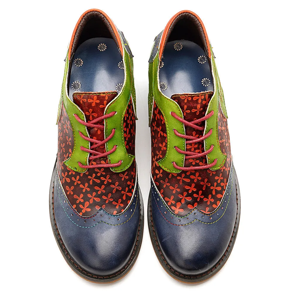 Navy Leather Brogues Oxford