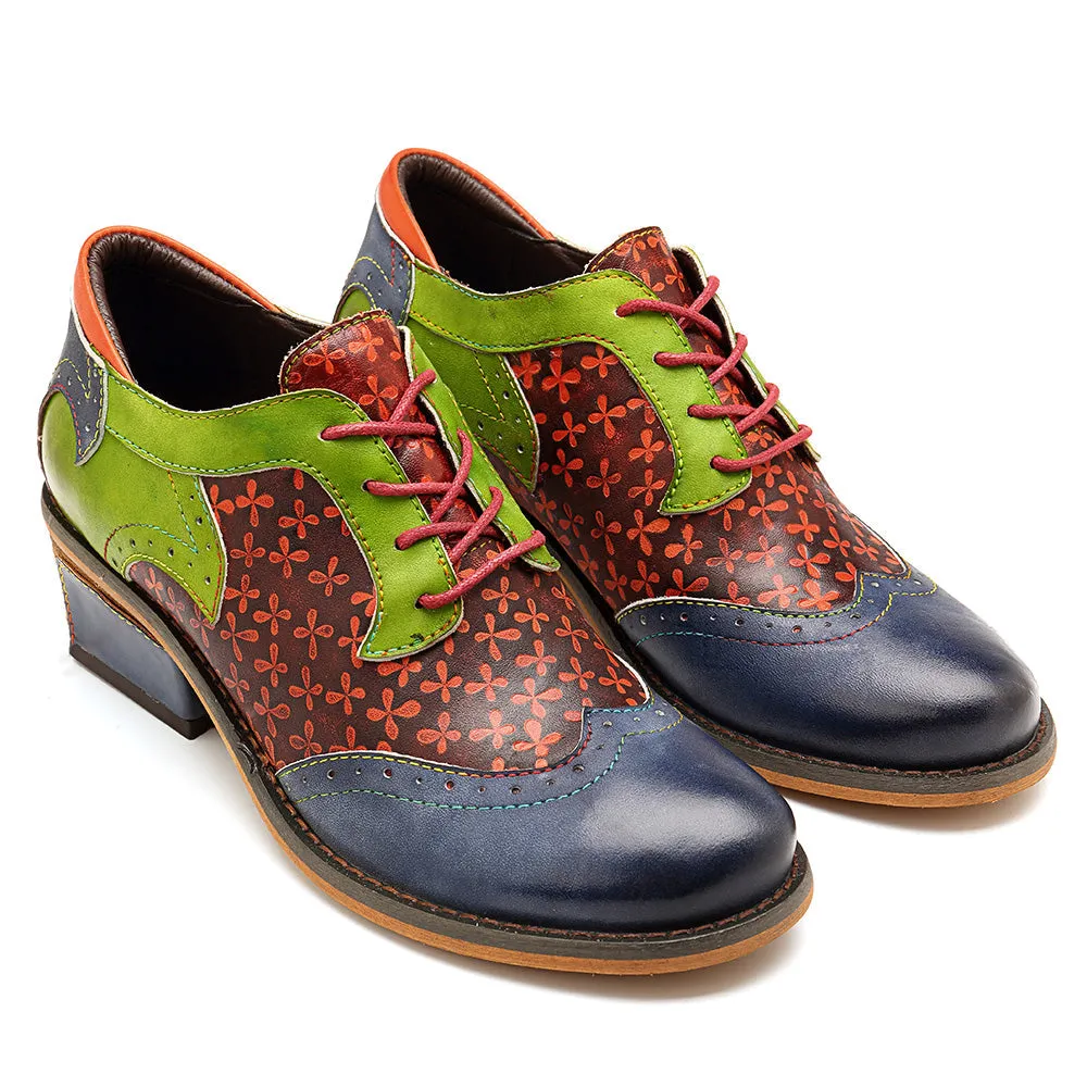 Navy Leather Brogues Oxford