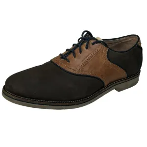 New G.H.Bass &amp; Co. Burlington Brown Leather Saddle Oxfords Men’s Size 10 D Lace