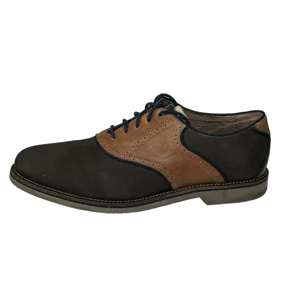 New G.H.Bass &amp; Co. Burlington Brown Leather Saddle Oxfords Men’s Size 10 D Lace