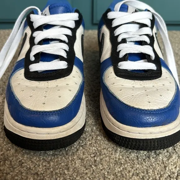 Nike Air Force 1 One blue black low sneakers Sz 7